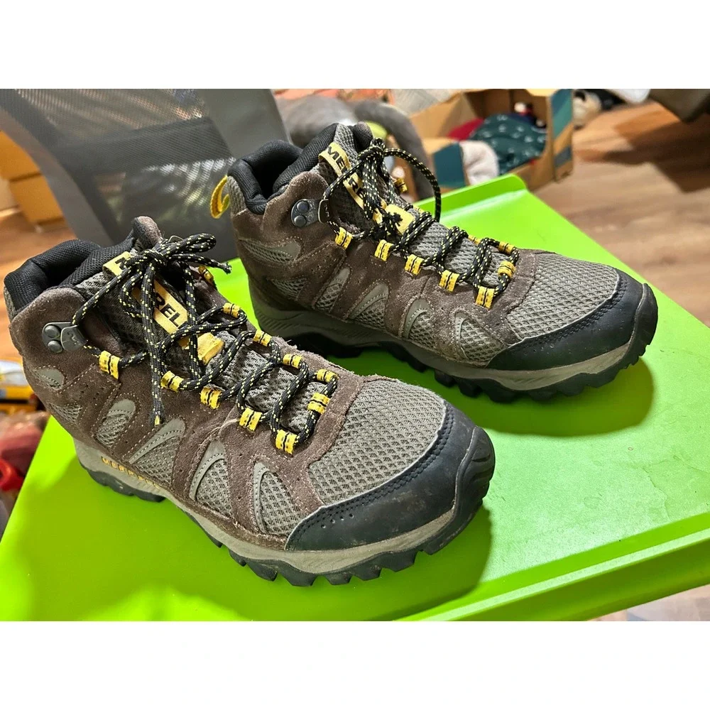 Merrell OakcreekMid Waterproof Hiking Boots Mens 8 Brown Suede J036401